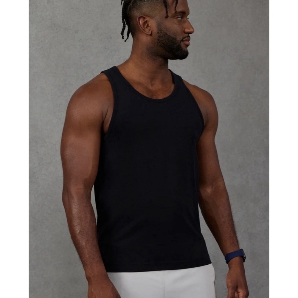Fabletics Men Large The 24/7 Tank Black Gym Training Sleeveless LE2147348-0001